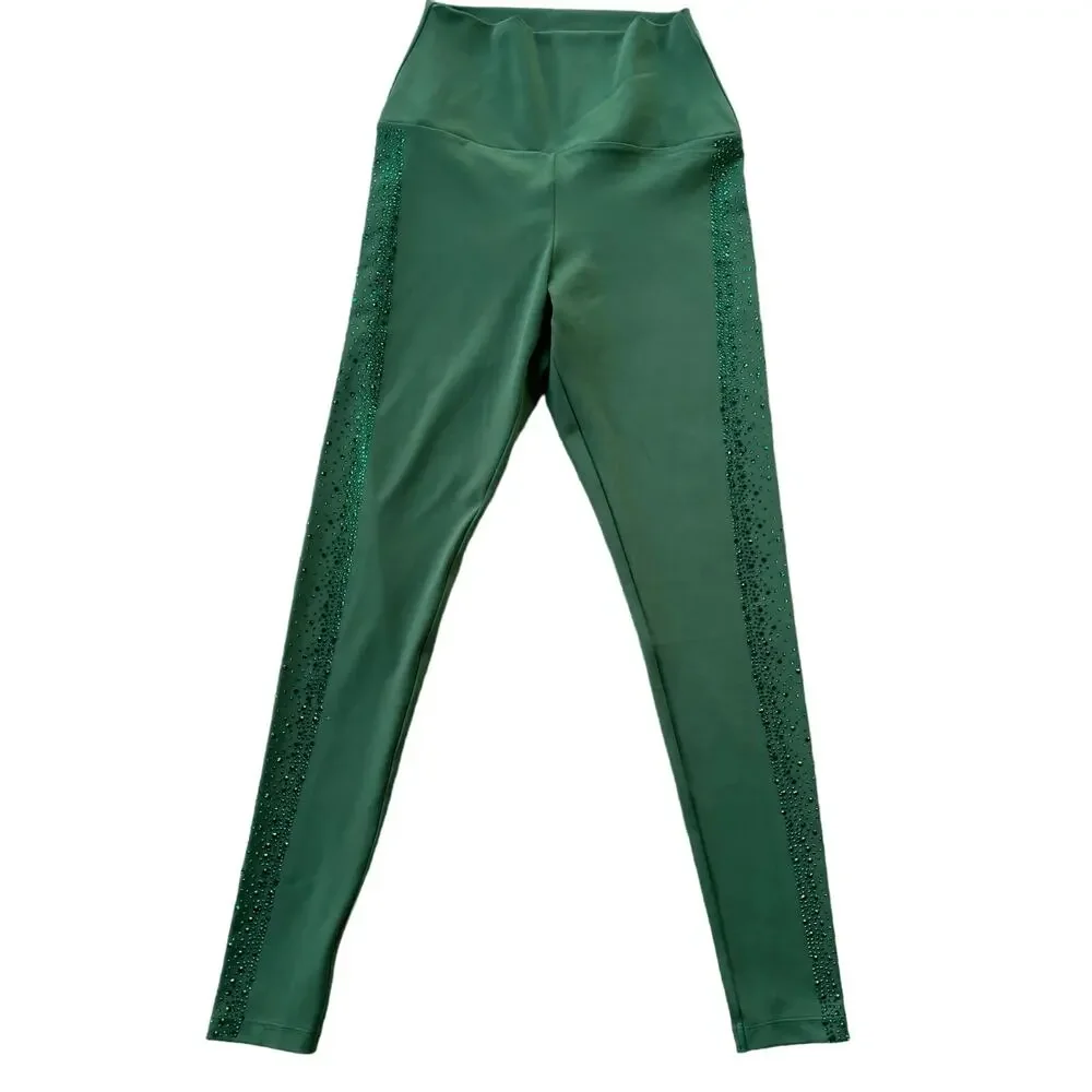LuxeLady Fit Diamond Emerald Green High Waist Sz Small - Picture 2 of 5